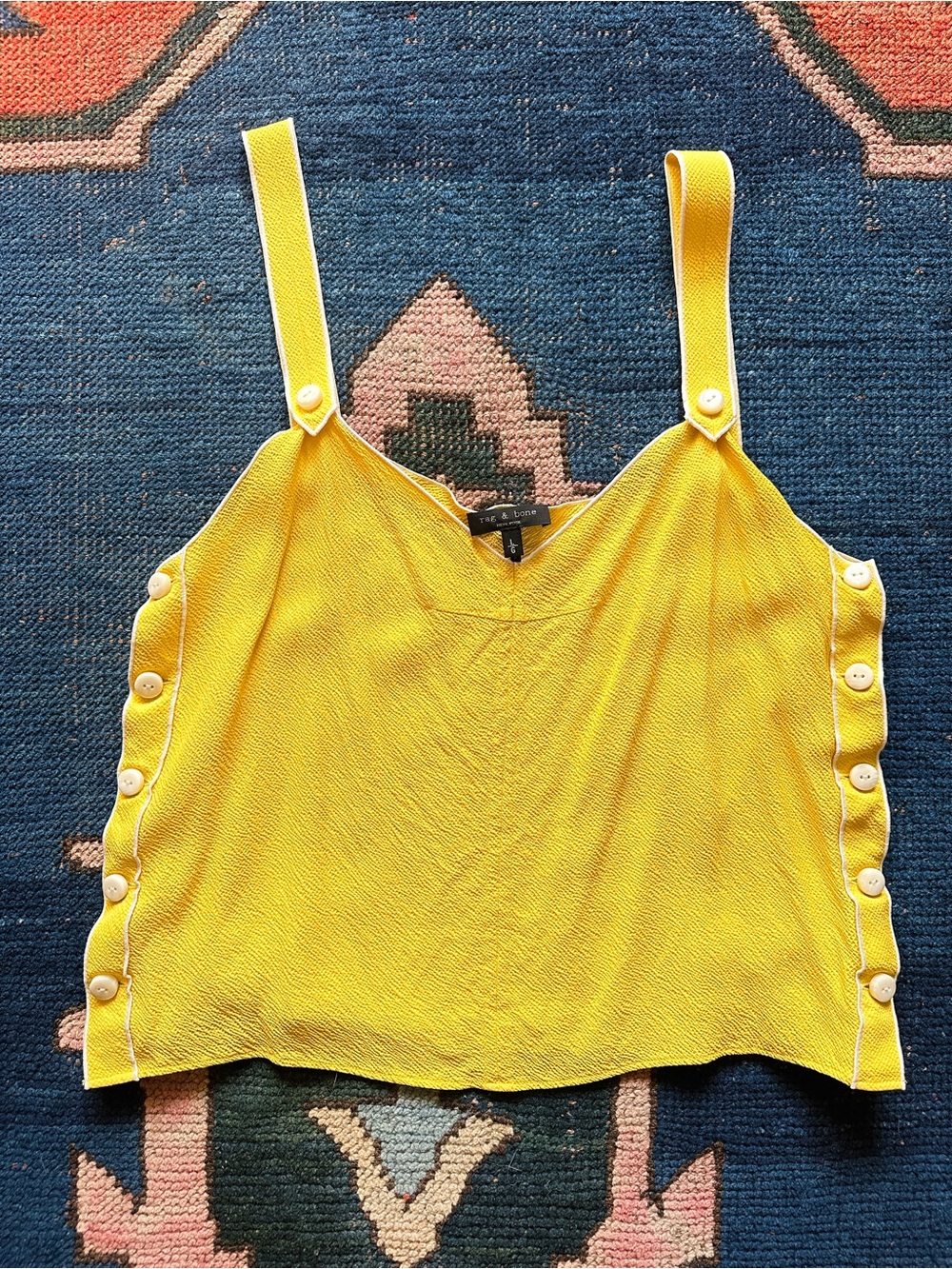 rag & bone Bright Yellow Button-Side V-Neck Camisole